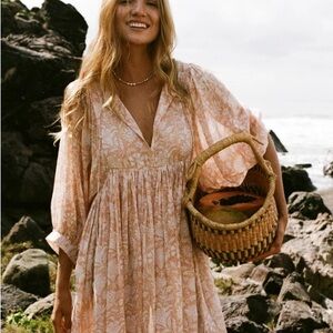 Daughters Of India Bohemian Pink Floral Mini Dress